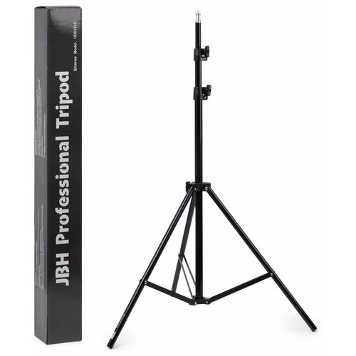 Штатив универсальный JBH Professional Tripod HD61819 / Штатив для Кольцевой Лампы / Штатив для Телефона / Высота 190 см / Цвет Черный (серая упаковка, русское описание) штатив универсальный напольный