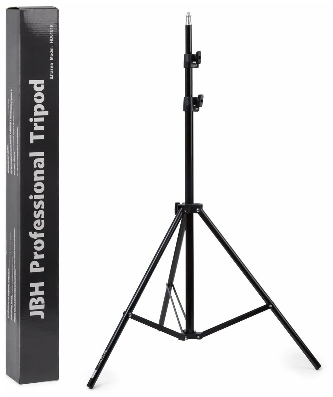 Штатив универсальный JBH Professional Tripod HD61819 / Штатив для Кольцевой Лампы / Штатив для Телефона / Высота 190 см / Цвет Черный (серая упаковка, русское описание)