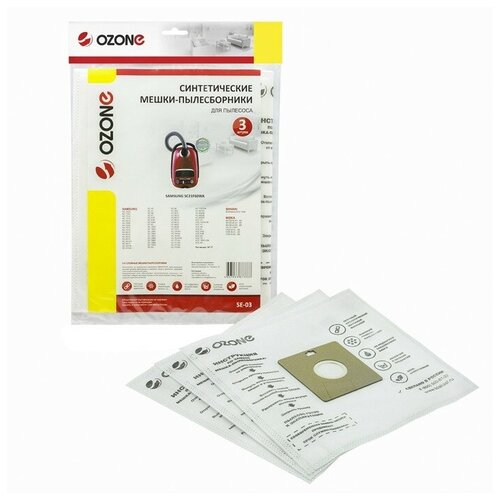Мешки-пылесборники SE-03 Ozone синтетические для пылесоса 3 шт 489₽