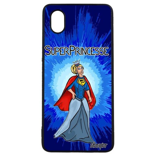 фото Защитный чехол для мобильного // galaxy a01 // "суперпринцесса" шутка юмор, utaupia, синий