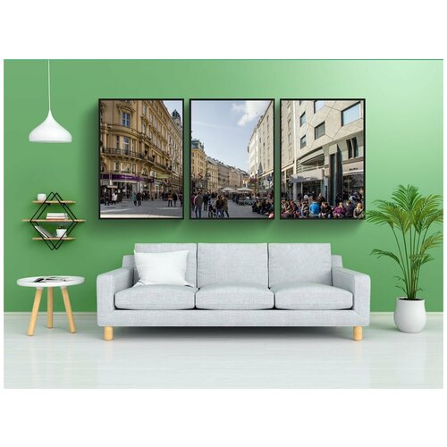 фото Набор модулных постеров для интерьера "вена, центр города, панорама" 60x90 см. в тубусе, без рамки lotsprints