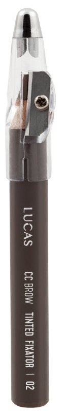 Lucas Cosmetics карандаш для бровей восковый Tinted Wax Fixator, оттенок 02 темно-коричневый