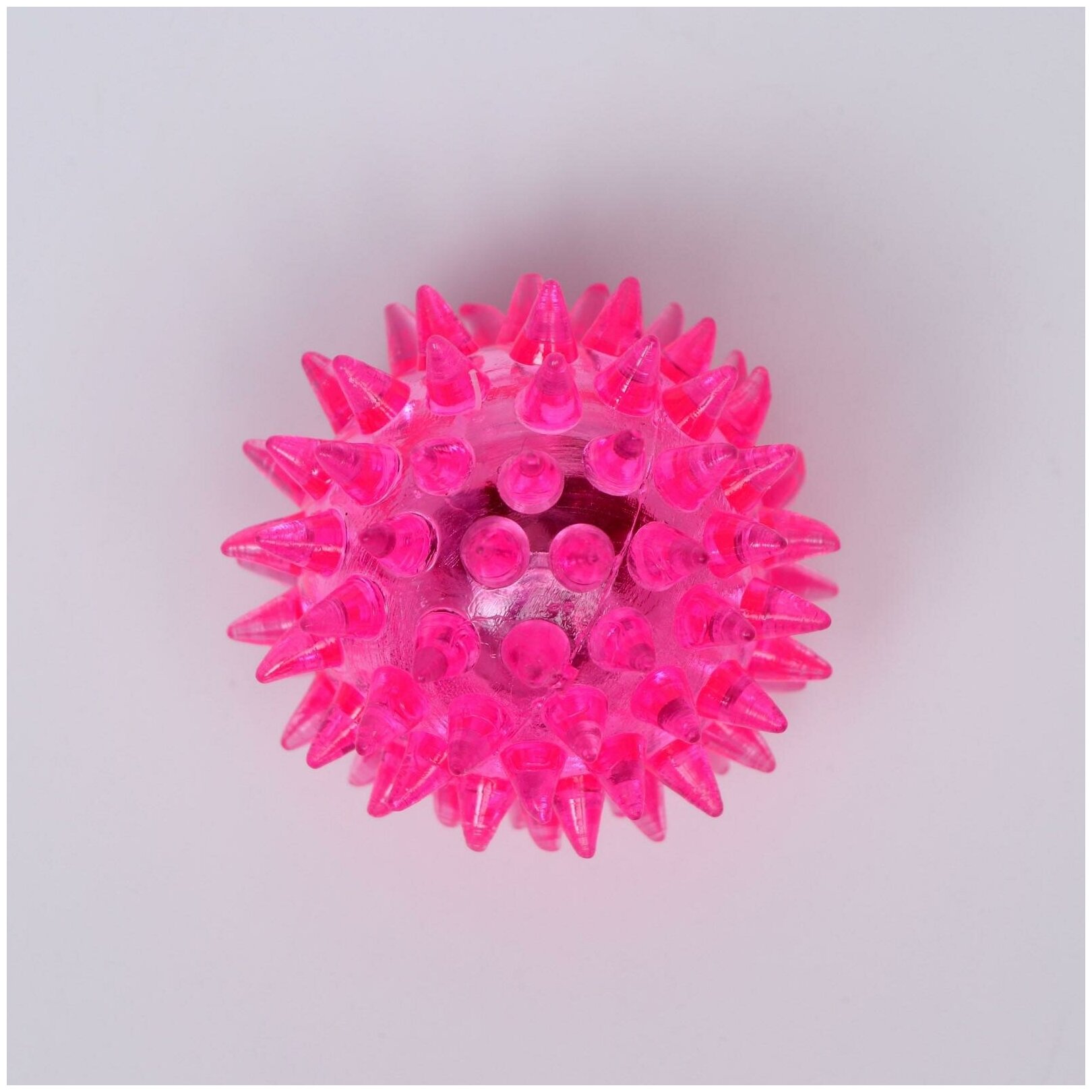 Пижон Мяч светящийся для животных малый, TPR, 4,5 см, розовый - фотография № 2