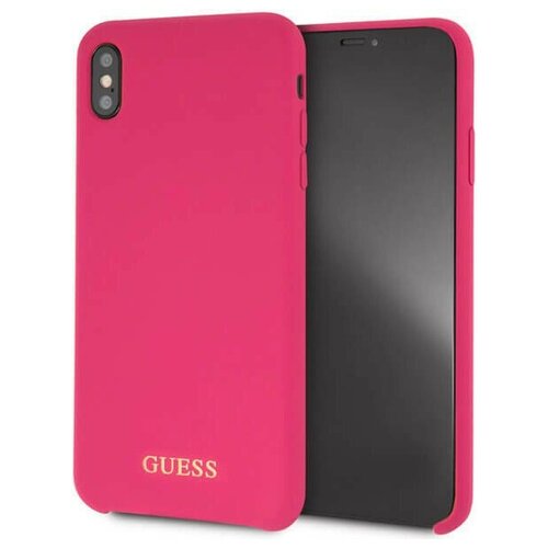 фото Чехол cg mobile guess silicone collection gold logo hard для iphone xs max, цвет розовый (guhci65lsglpi)