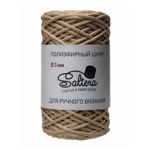 Пряжа Saltera Шнур полиэфирный 100 метров, цвет: Бежевый (82), диаметр 3мм, без сердечника
