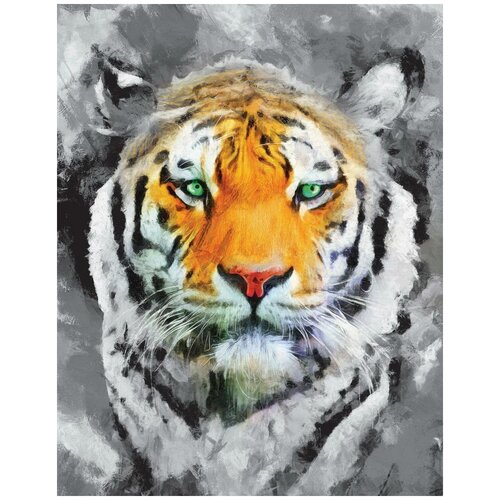 фото Набор для творчества рыжий кот холст с красками по номерам красивый зеленоглазый тигр 30х40 см хк-8748