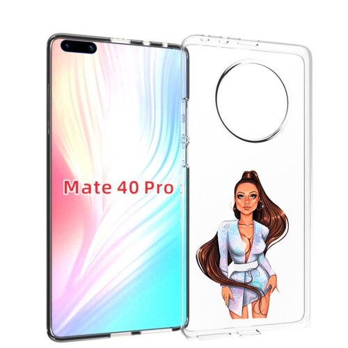 Чехол MyPads девушка-с-очень-длинными-волосами женский для Huawei Mate 40 Pro (NOH-NX9) задняя-панель-накладка-бампер