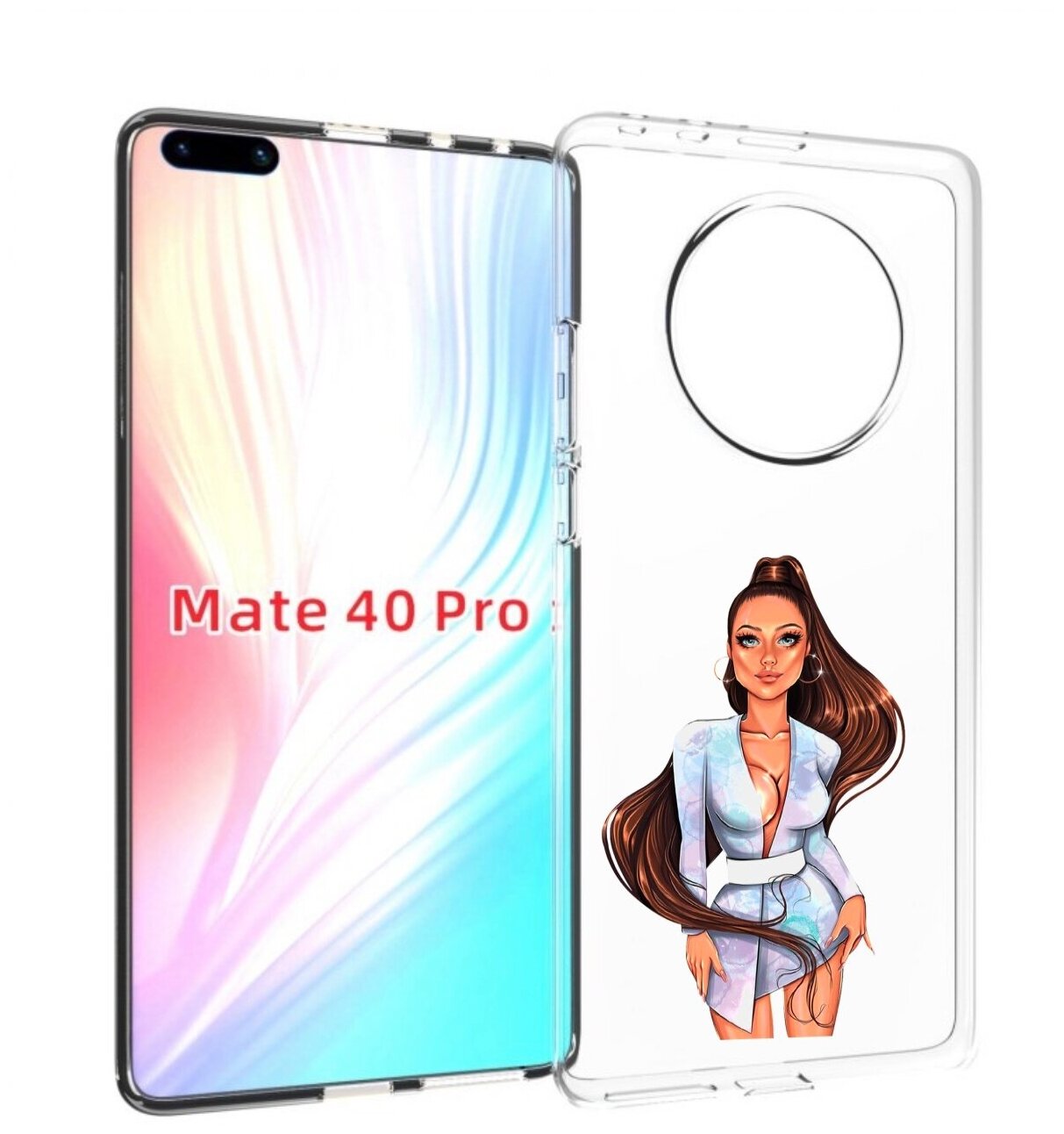 Чехол MyPads девушка-с-очень-длинными-волосами женский для Huawei Mate 40 Pro (NOH-NX9) задняя-панель-накладка-бампер
