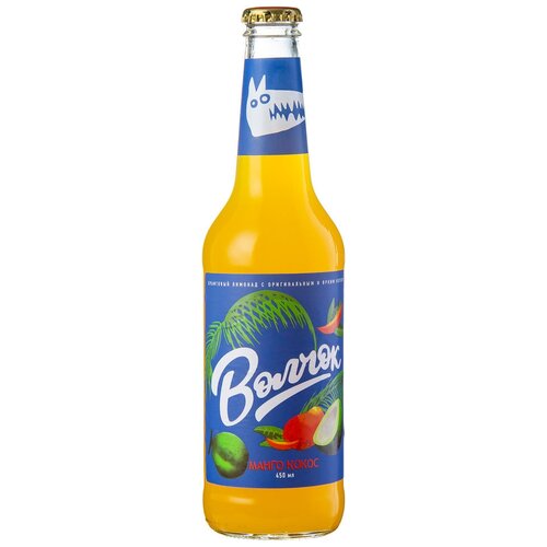 Лимонад Волковская Пивоварня Волчок Манго-Кокос, 0.45 л, стеклянная бутылка, 12 шт.