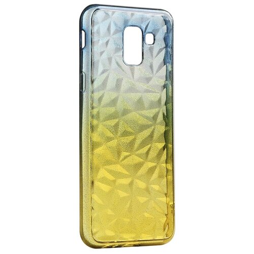 фото Чехол krutoff для samsung galaxy j6 2018 sm-j600 crystal silicone yellow-blue 12245