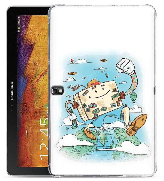 Чехол задняя-панель-накладка-бампер MyPads Счастливый чемодан для Samsung Galaxy Note 10.1 2014 SM-P6000/P6050/LTE P607 противоударный