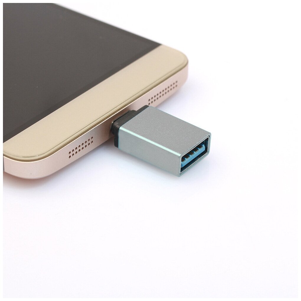 Адаптер-переходник USB 3.0/USB type C, серебристый