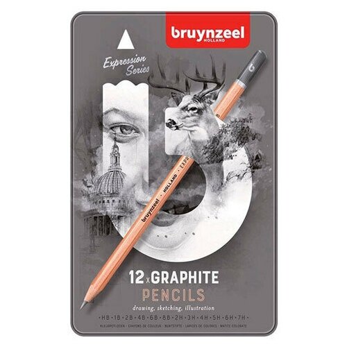 Набор чернографитных карандашей Bruynzeel Expression 12 типов жёсткости