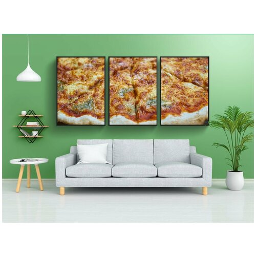 фото Набор модулных постеров для интерьера "пицца, еда, выпечка" 60x90 см. в тубусе, без рамки lotsprints