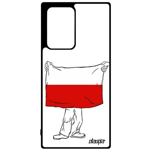 фото Красивый чехол для мобильного // samsung galaxy note 20 ultra // "флаг польши с руками" дизайн стиль, utaupia, белый