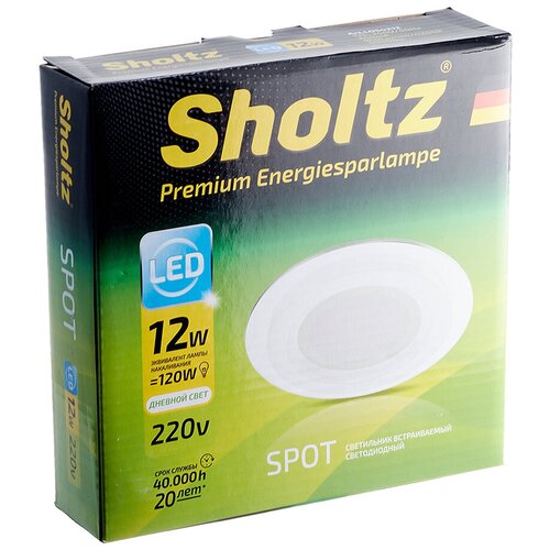 Светильник светодиодный встраиваемый Sholtz d160 мм 12 Вт 175-240 В 4200 К дневной свет круглый IP20 белый