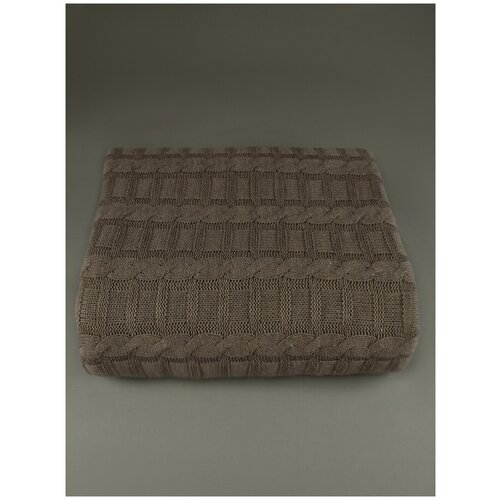 Плед вязаный, Warm Whiff, R-07, бежевый, 220x240, шерсть, акрил, большое покрывало, плед для сна, дивана, на кресло, большой, плотное одеяло