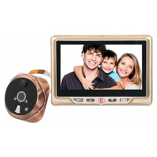 Видеоглазок в дверь с записью на SD карту, звонком и датчиком движения PS-link 4,3DM Gold