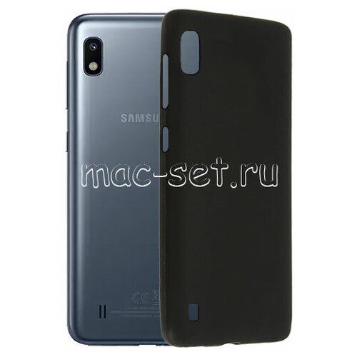 Чехол-накладка для Samsung Galaxy A10 A105 силиконовая черная 1.2 мм чехол samsung note 20 tpu 1 0mm матовый черный