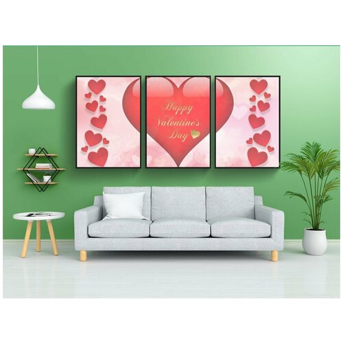 фото Набор модулных постеров для интерьера "день святого валентина, любовь, привязанность" 60x90 см. в тубусе, без рамки lotsprints
