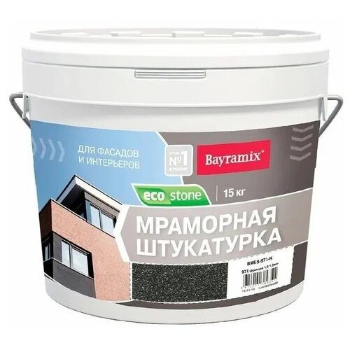 Декоративное покрытие Bayramix Мраморная штукатурка EcoStone 1-1.5 мм, 1.5 мм, 971, 15 кг декоративное покрытие bayramix мраморная штукатурка ecostone 1 1 5 мм 970 15 кг