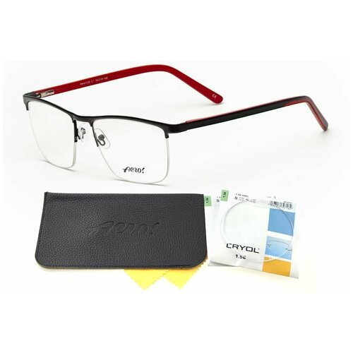Спортивные очки AERO с футляром мод. 1132 Цвет 1 с флагманскими линзами CRYOL 1.56 HMC -6.00 РЦ 64-66