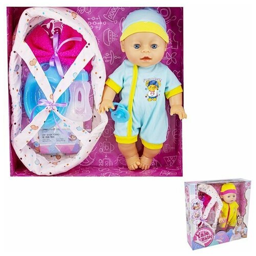 китайская игрушка1 пупс yale baby 1856dyl 30 см с аксесс в кор Пупс Yale Baby 1821EYL с переноской и аксесс. в кор.