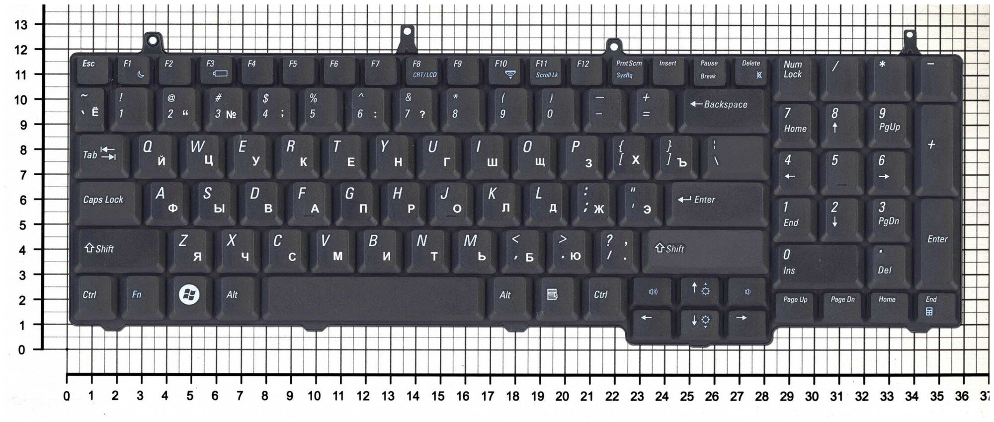 Клавиатура для ноутбука Dell Vostro 1720 черная