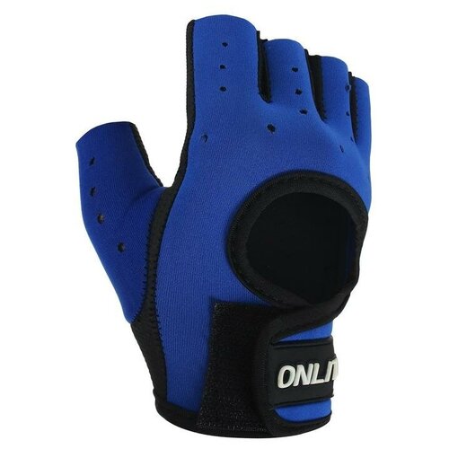 Перчатки спортивные, комплект 2 шт размер S, цвет синий/чёрный, ONLITOP перчатки спортивные размер s цвет черно синий onlitop