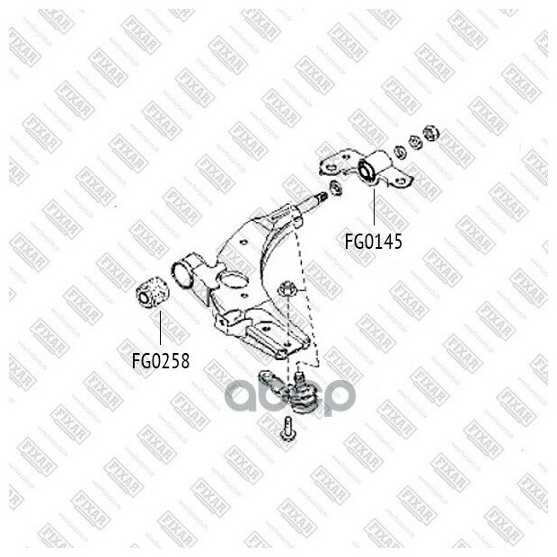 Сайлентблок передний переднего рычага fixar арт fg0258