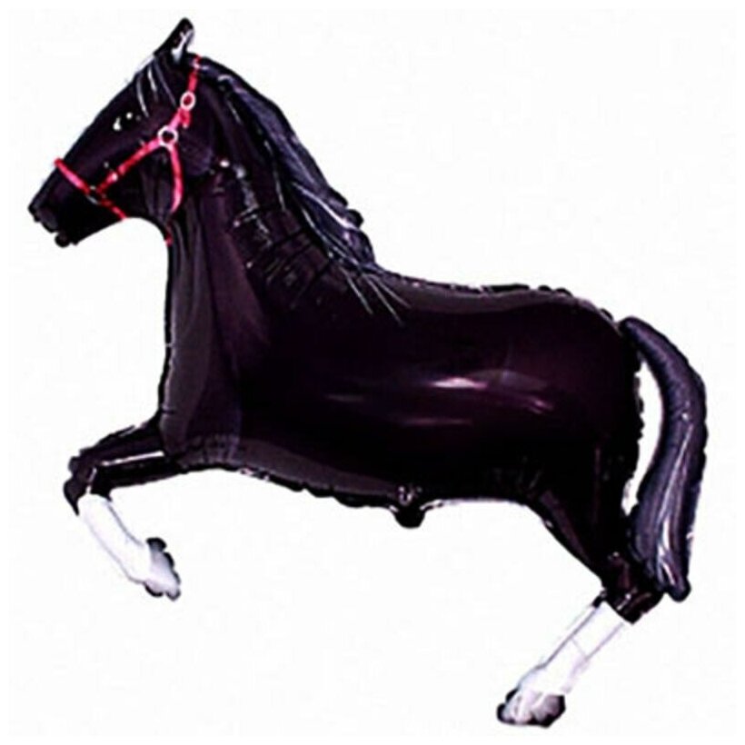 Шар фольгированный "Лошадь"107 см черная