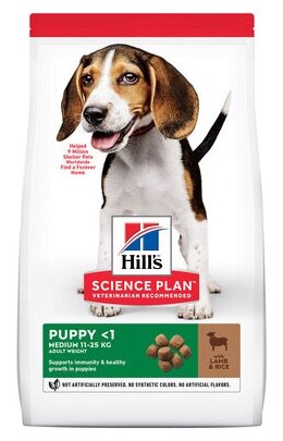 Hills Science Plan Сухой корм для щенков с ягненком и рисом: средние гранулы (Puppy Lamb Rice) 604605, 2,5 кг