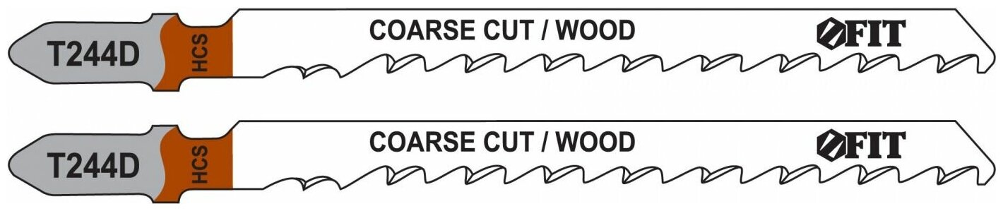 Полотна по дереву HCS разведенные шлифованные зубья 100/74/42 мм (T244D) 2 шт. FIT