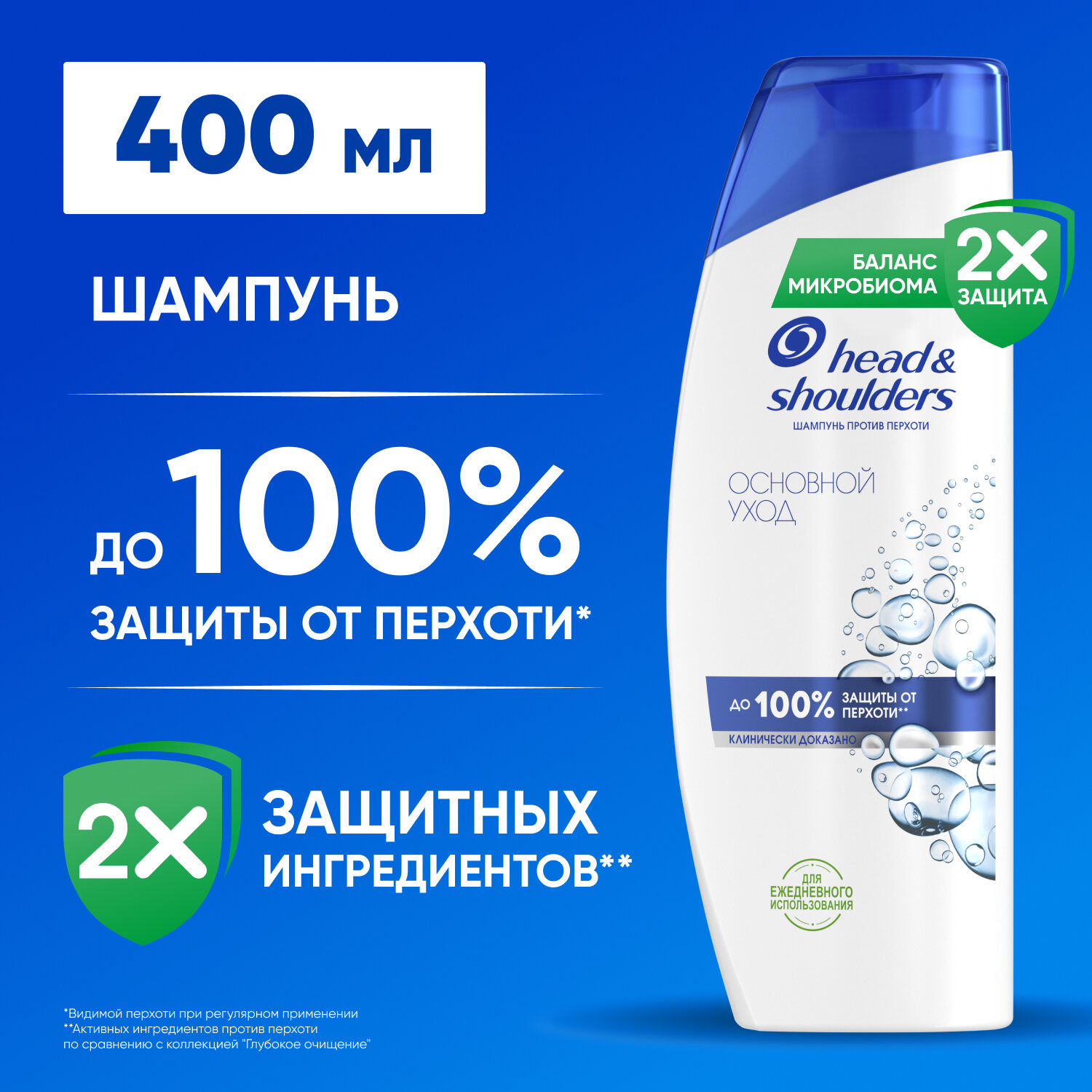 Head & Shoulders Шампунь против перхоти Основной Уход, Хед энд Шолдерс, 400 мл, 