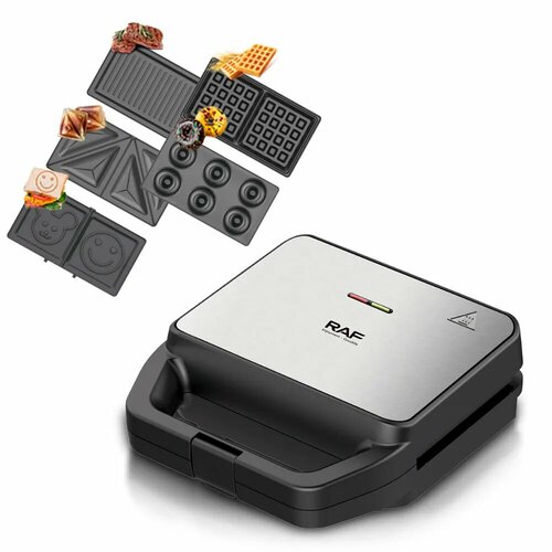 Мультимейкер от RAF R555 5 в 1 - теперь с 5 насадками в одном устройстве ВафлиГрильСэндвичиДетские формочкиПончики При готовности - уведомит вас С антипригарным покрытием Только безопасное использование 394800₽