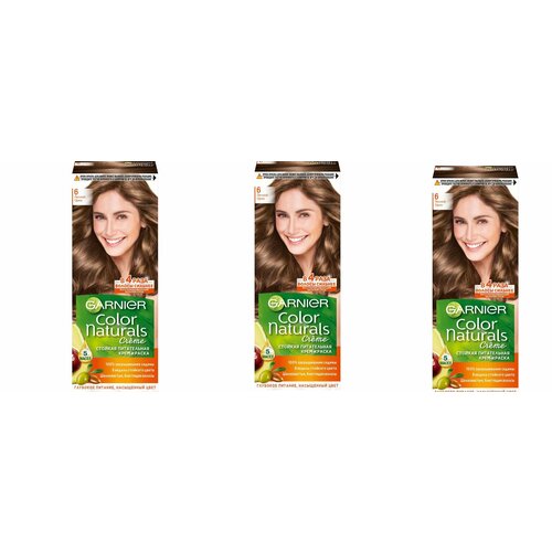 Краска для волос Garnier (Гарньер) Color Naturals Creme, тон 6 - Лесной орех х 3шт