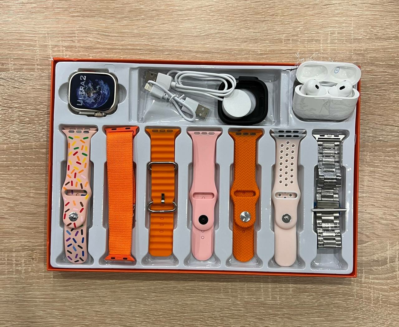 фото Смарт часы, умные часы smart watch, набор 7+1+1 часы, наушник, силиконовый чехол