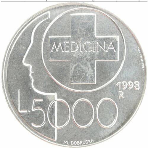 Клуб Нумизмат Монета 5000 лир Сан-Марино 1998 года Серебро Медицина