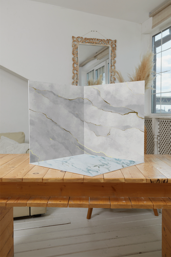 Изображение товара Фотофон для предметной съемки из пластика 4мм безбликовый 40*40 см - голубой мрамор