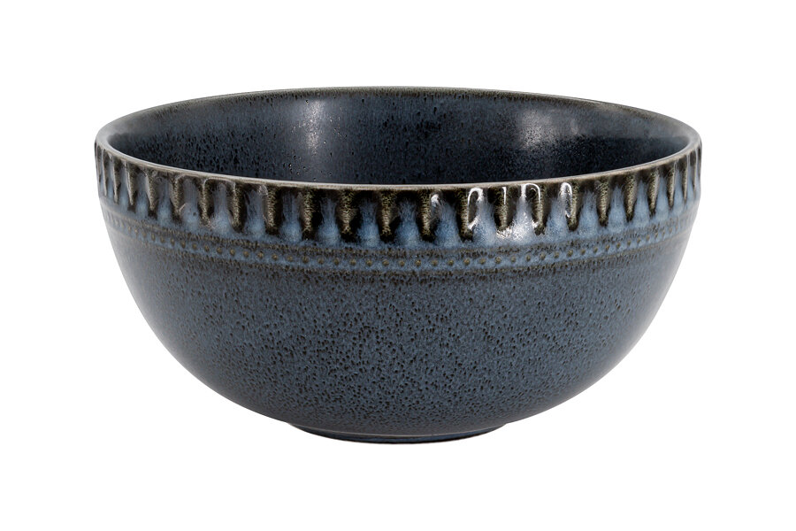 Салатник 155х75 см 850 мл фарфор P черно-синий в крапинку Black Kitchen