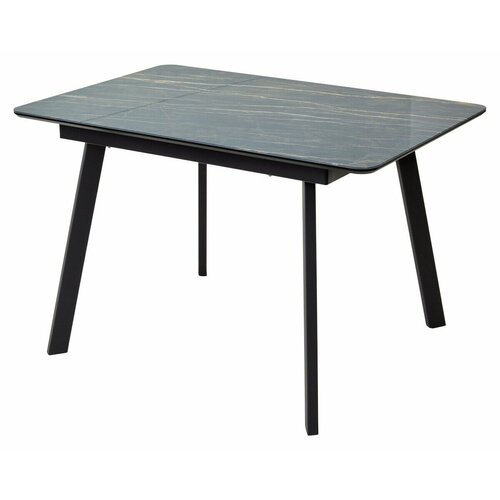 Стол аруба 140 нераздвижной монблан, стекло/ черный каркас М-City