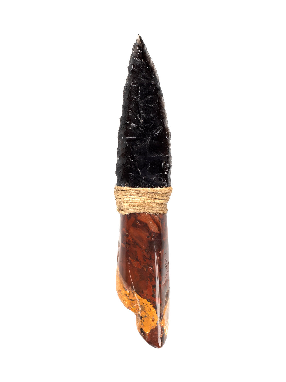 Сувенирный нож Атам из Яшмы и Обсидиана 16,5 см, красный