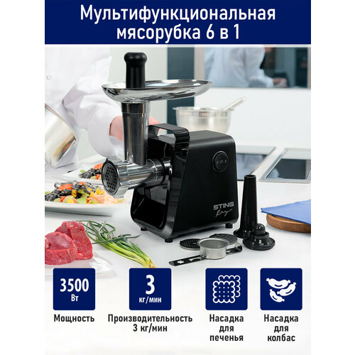 STINGRAY ST-MG2501A черныйникель мясорубка 559300₽