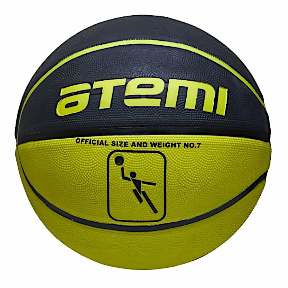 Мяч баскетбольный ATEMI р.7, резина, BB11 (зеленый-черный)