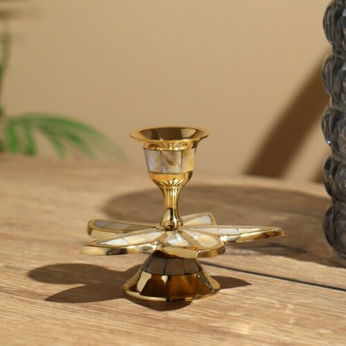 Подсвечник Пятилистник 8 см латунь 1334₽