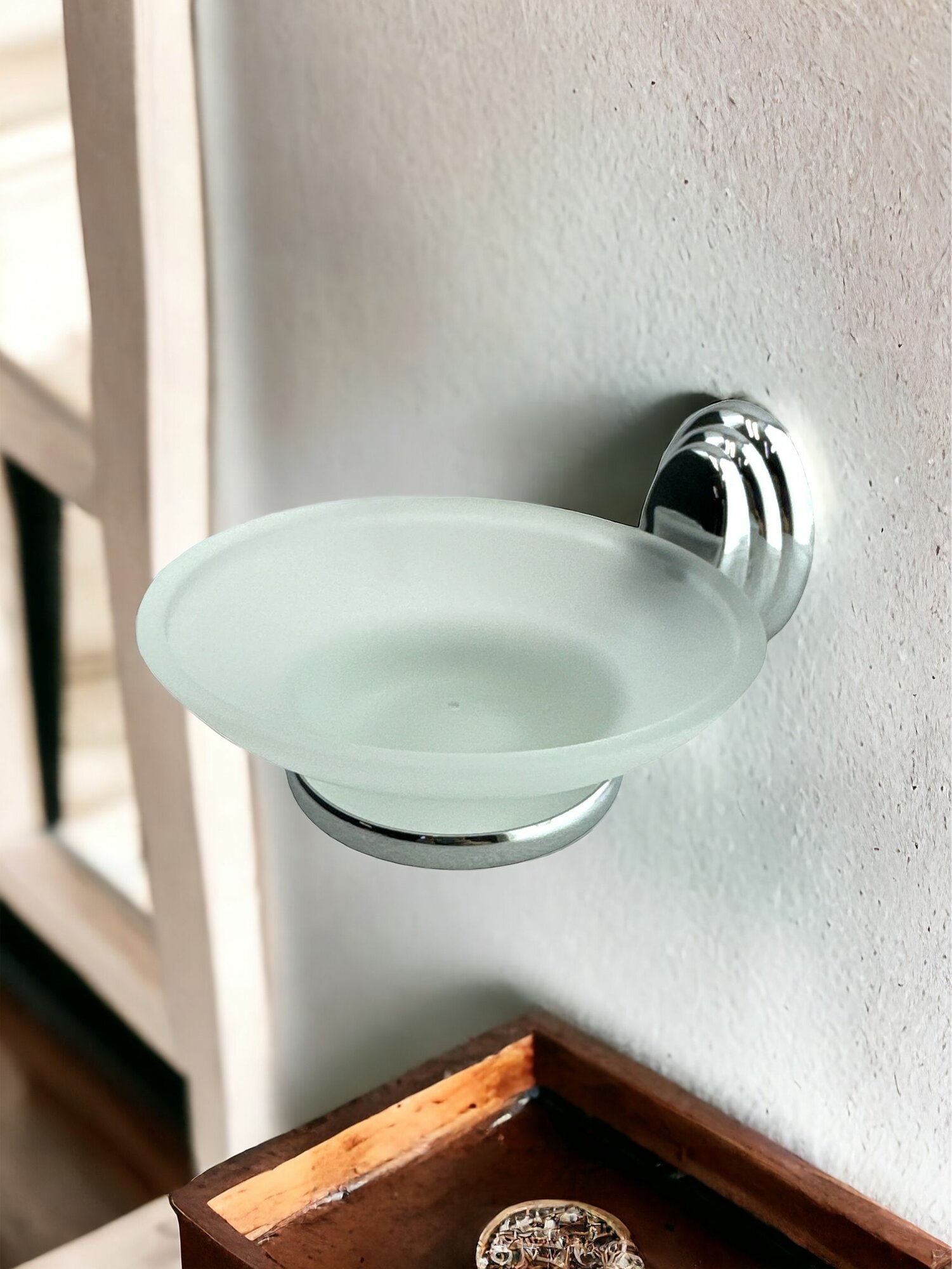 Мыльница Держатель для мыла Rainsberg матовое стекло  металл