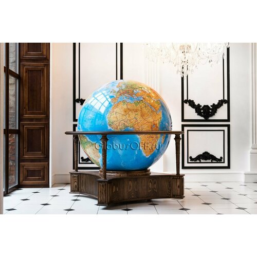 Физический глобус VIP на подставке из дерева, d=130см