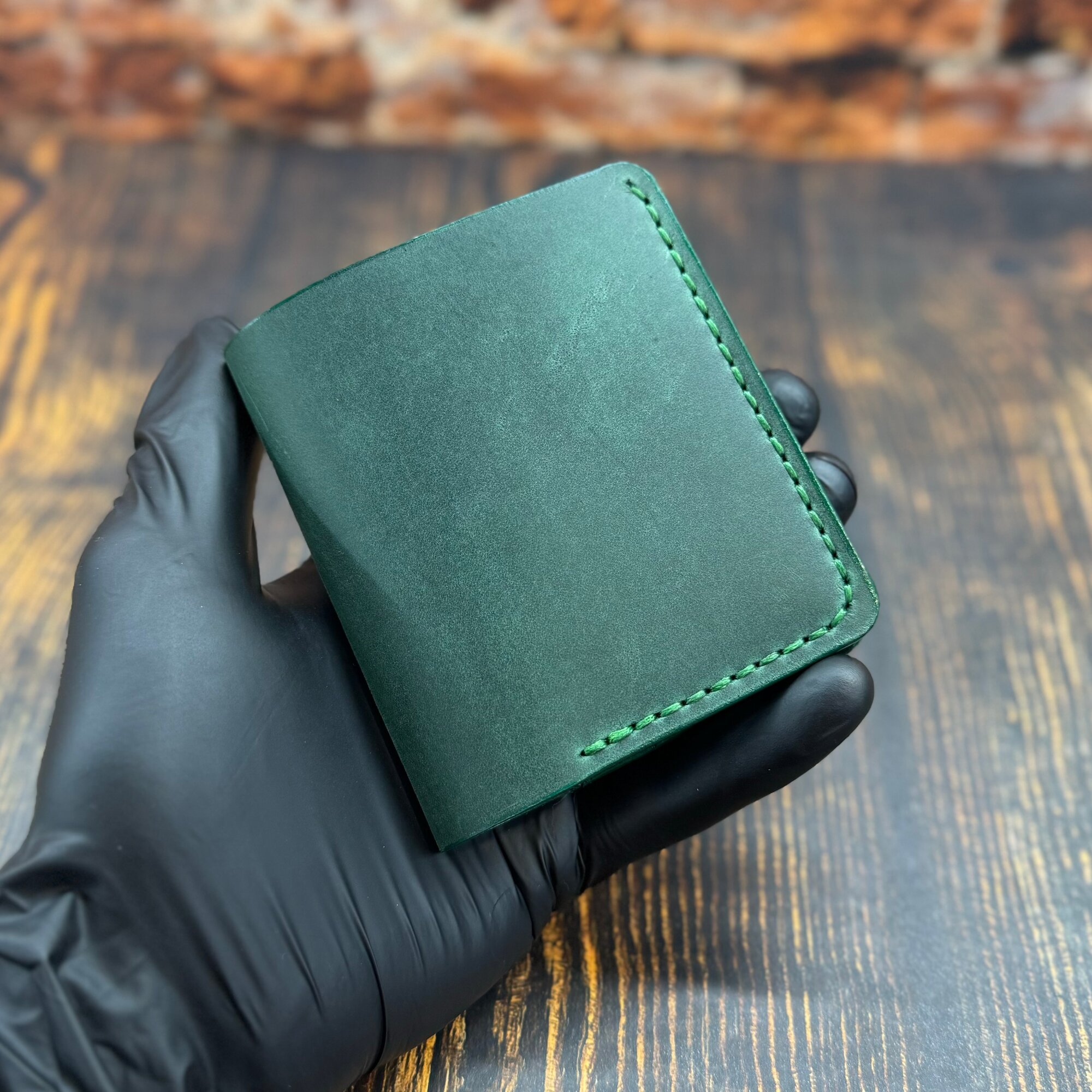 Кошелек DONE MANUALLY, фактура гладкая, зелeный — фото 1