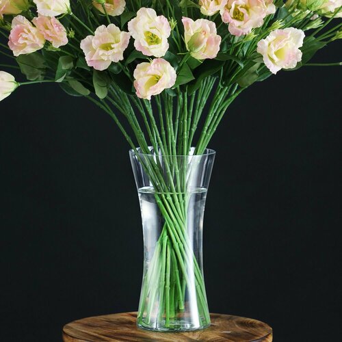 Ваза для цветов и сухоцветов стеклянная декоративная D12xH25