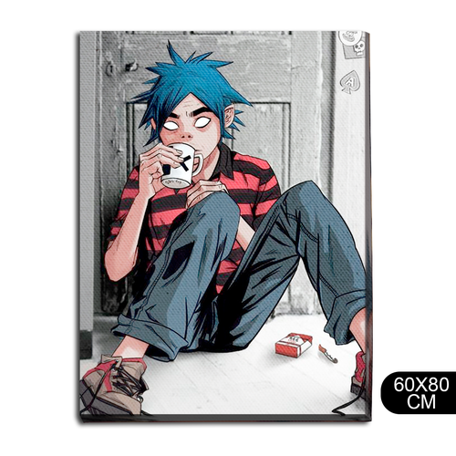 Картина интерьерная на холсте музыка Gorillaz Гориллаз 2D - 130 В 80x60 1690₽